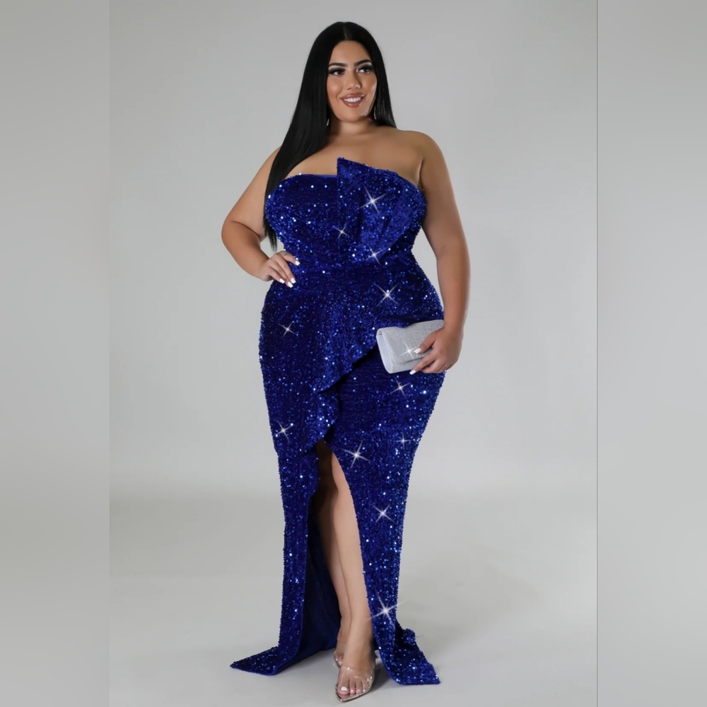 Royal Blue split Dress
